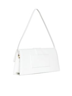 ->leather, 100% Chic Rectangular Soft Leather Baguette Bag, Timeless White Soft Leather Shoulder Bag, Classic Soft Leather Flap Bag For Shopping, Chic Soft Leather Flap Bag For Shopping, Jacquemus Le Bambino Long, Jacquemus Bags, White Leather Bag, Jacquemus Bag, Gucci Hat