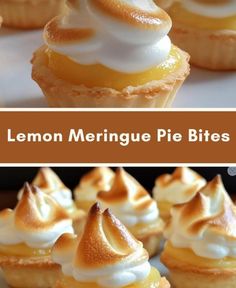 lemon meringue pie bites with whipped cream on top