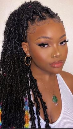 Types Of Faux Locs, Crochet Faux Locs Hairstyles, Distressed Crochet, Hairstyles For Natural Hair, African Vibes, Hair Yarn, Crochet Faux Locs, Hair For Black Women, Gorgeous Hairstyles