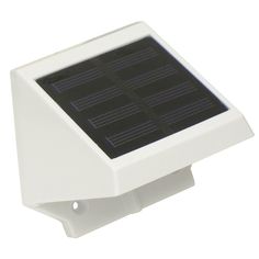 a white solar powered light on a white background