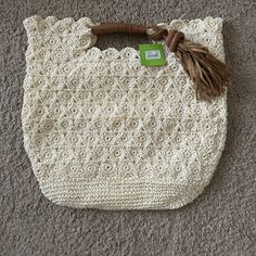 New With Tags Attached, Never Used. Approximately 18”Width. For More Details Please Check The Attached Pictures. Casual Cream Crochet Bag With Handles, Casual Cream Crochet Beach Bag, Casual Cream Crochet Bag, Casual Cream Crochet Straw Bag, Cream Crochet Shopping Bag For Spring, Cream Crochet Bag For Spring Shopping, Spring Crochet Straw Shopping Bag, Casual Spring Crochet Bag With Handles, Zippered Tote Bag