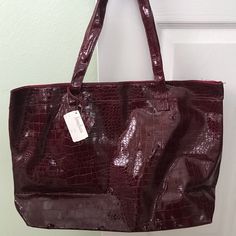 Neiman Marcus Tote Bag. New With Tag. Burgundy Large Capacity Bag For Shopping, Burgundy Hobo Bag With Large Capacity For Shopping, Large Capacity Burgundy Hobo Bag For Shopping, Rectangular Burgundy Shoulder Bag For Errands, Burgundy Rectangular Satchel For Shopping, Large Capacity Burgundy Bag For Errands, Burgundy Shoulder Bag For Shopping, Burgundy Double Handle Shopping Bags, Casual Burgundy Bag For Errands