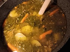 potato soup, potato & garden greens soup, easy soups, simple soup recipes, Southern soup recipes, healthy soups, garden greens soups Potato Gardening, Sweet Carrot, Green Soup, Ultimate Comfort Food