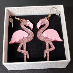 Glitter 3d Flamingo Dangle Earrings (Nwot) Acrylic Eardrop Height 3.1" Eardrop Width 1.2" Flamingo's Beak And Wings Are Pink And Raised. Back Of The Earrings Are Solid Glitter. Smooth. Pink Novelty Earrings For Party, Cute Glitter Earrings For Party, Cute Glitter Jewelry For Party, Cute Party Jewelry With Glitter, Flamingo Earrings, Christmas Party, Flamingo, Pink Ladies, Dangle Earrings