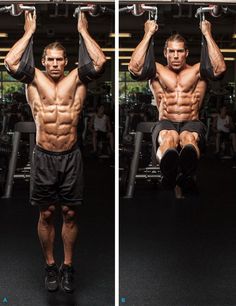 a man doing pull ups in the gym