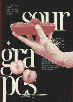 an advertisement for some type of food that is pink and black with the words sour gravy on it