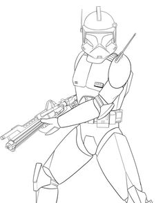 Clone Trooper Coloring Pages, Clone Trooper Drawing Reference, Clone Trooper Drawing, Star Wars Line Art, Star Wars Journal, Star Wars Coloring Pages, Star Wars Coloring Book, Star Wars Coloring, Star Wars Fanfiction