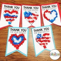 patriotic writing and craft with thank you for service