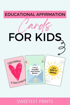 the educational affirmation cards for kids