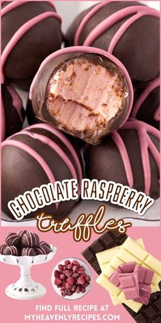 chocolate raspberry truffles with text overlay