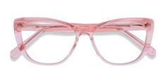 Clear Pink Glasses, Pink Glasses Frames, Unique Glasses Frames, Subtle Cat Eye, Pink Eyeglasses, Unique Glasses, Pink Glasses, Well Water, Red Glasses