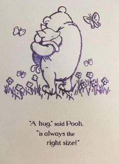 a winnie the pooh quote with butterflies and flowers on it, in purple ink