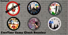 Mod The Sims - FreeTime Fighting Llama Clock Recolors Clock Numbers, Ea Games, Downloads Folder, I Am Game, The Sims, Wall Hangings, Llama