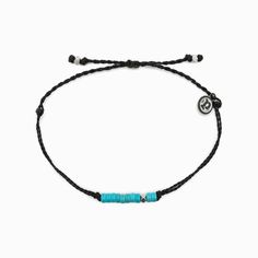 Silver Heshi Bead Bracelet by Pura Vida Add an eclectic feel to your everyday outfit with our new Heshi Bead Bracelet! Set on a simple string band, this stackable style features a row of artsy turquoise heshi beads, with a single faceted silver bead for just a little bit of bling. DEETS: Metal Faceted Bead Details Double Black Pura Vida Strings Iron-Coated "P" Charm Adjustable from 2-5 Inches in Diameter Final Sale - No Returns or Exchanges Founded in Costa Rica, Pura Vida Bracelets provides sus Bracelets Pura Vida, Amazonite Bracelet, Pura Vida Bracelets, Turquoise Howlite, Black Bracelets, Bracelet Black, Bracelets Jewelry, Seed Bead Bracelets, Everyday Outfit