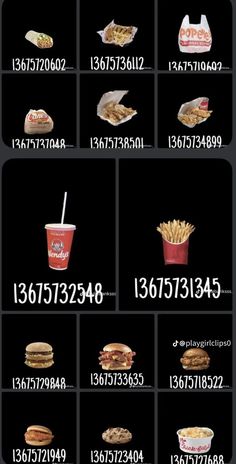 the numbers and symbols for fast food are shown in this graphic diagram, which shows how fast