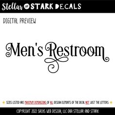 an advertisement for men's restroom with the words, stellar star decals digital review