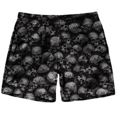 Gothic Shorts skull, skulls, goth, gothic, pattern, macabre, death, skeleton, grunge, horror, halloween, bones, bone, black, dead, human, punk, evil, nightmare, zombie, armageddon, cemetery, corpse, haunted, grave, graveyard, tomb, creepy, medieval, grey, graphic, cranium, head, scary, spooky, pile, heap, dark, grandio, design, grandeduc Goth Boxers, Gothic Pjs, Gothic Beach, Skull Shorts, Halloween Bones, Goth Shorts, Gothic Shorts, Punk Shorts, Gothic Pattern