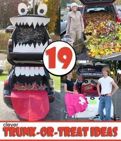 the trunk or treat ideas are great for kids and adults to make their own costumes