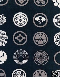 a black and white photo with different types of symbols on it's back cover