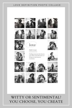 an advertisement for the love photo collage