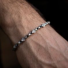 "Norse Bracelet, Norse Jewelry, Men's Bracelet Gift For Him, Silver Viking Bracelet Silver Handmade Engraved Bracelet, Medieval Jewelry ✦ Jewelry Details ✦ * Material: 925 Sterling Silver * Bracelet Width: 5.5mm * Weight: 6 Inches - 15 cm = 13-14gr 7 Inches - 18 cm = 14-15gr 8 Inches - 20 cm = 15-16gr 9 Inches - 23 cm = 17-18gr 10 Inches - 25 cm = 19-20gr 11 Inches - 28 cm = 21-22gr 12 Inches - 30 cm = 23-24gr * Finish: Oxidized, Polished, Gold, Rose Gold * Stamp: 925 * Ideal for daily use with Medieval Jewelry Men, Stainless Steel Bracelet With Oxidized Finish As Gift, Gift Bracelet In Oxidized Stainless Steel, Stainless Steel Bracelet With Oxidized Finish, Norse Bracelet, Viking Men, Viking Costume, Norse Jewelry, Vikings Tv