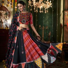 Celebrate Navratri in style with this beautifully crafted Muslin Cotton Lehenga Choli set, designed to make you stand out during festive occasions. This ready-to-wear outfit features intricate mirror work and printed embroidery, perfect for traditional celebrations. Key Features: Lehenga: Muslin Cotton fabric with printed mirror work, ensuring a comfortable yet festive look. Lehenga Size: Waist 42 inches, Length 40 inches--designed for a comfortable fit. Blouse: Muslin Cotton with printed thread Cotton Lehenga Choli, Garba Outfit, Navratri Lehenga, Garba Dress, Printed Mirror, Navratri Garba, Navratri Dress, Cotton Lehenga, Printed Embroidery