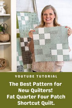 The BEST Big Easy Fat Quarter Quilt for New Quilters! Fat Quarter Four Patch Shortcut Quilt! Watch the tutorial on our YouTube channel now! Panel Quilt Patterns, Four Patch, Scrappy Quilt Patterns, Kids Sewing, Scrappy Quilt, Big Easy, Sewing Class, Panel Quilts