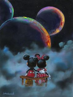 DISNEY LIMITED EDITION: THE PLANETS ALIGNED Giclée On Canvas DISNEY FINE ART Jim Warren, Planets Aligned, Mickey Mouse Pictures, Disney Paintings, Disney Fine Art, Mickey Mouse Art, Karakter Disney, Mickey Mouse Wallpaper, The Planets