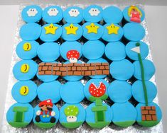 there is a cake made to look like mario bros