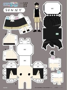 the paper doll is made to look like it has been cut out and put together