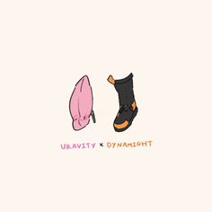 a pair of boots and a surfboard on a white background with the words uravity x dymsightt