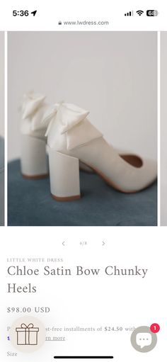 the shoes are all white and have bows on each shoe, which is also available for purchase