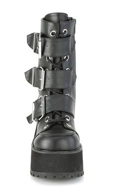 RANGER-308 Black Matte Buckled Boots-Demonia-Tragic Beautiful Demonia Ranger, Hologram Shoes, Festival Grunge, Demonia Boots, Gothic Mode, Alternative Shoes, Platform Combat Boots, Gothic Boots, Demonia Shoes