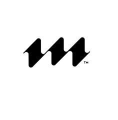 the letter m is made up of two wavy lines, and it appears to be black