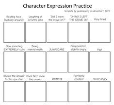 the character expression practice worksheet