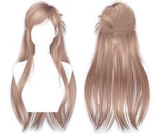 the side view of a wig with long hair