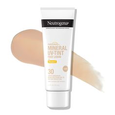 Neutrogena Purescreen+ Tinted Sunscreen for Face with SPF 30, Broad Spectrum Mineral Sunscreen with Zinc Oxide and Vitamin E, Water Resistant, Fragrance Free, Deep, 1.1 fl oz Tinted Sunscreen For Face, Sunscreen For Face, Tinted Sunscreen, Liquid Vitamins, Natural Skin Tone, Tinted Spf, Facial Sunscreen, Protector Solar