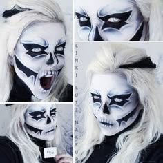 creepy Halloween Face Paint Scary, Halloweenský Makeup, Horror Make-up, Special Fx Makeup, Horror Makeup, Theatrical Makeup, Effects Makeup, Halloween Makeup Ideas, Scary Makeup