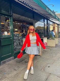 Bryony Heynes's Amazon page Red Mary Jane Heels, 90s Outfit Ideas, Off Shoulder Jacket, Fluffy Bucket Hat, White Oversized Sweater, 90’s Outfits, Back To The 90s, 90s Costume, Throw It Back