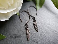 These contemporary minimalist blackened brass feather charm earrings are a stylish addition to any look, and make a beautiful gift full of symbolism. Feathers have many different meanings but often represent, hope, spiritual growth, Guardian Angels, protection and love. Drop length: 5.7cm (2.24 Inches) Packaging: PLEASE READ THE BELOW OPTIONS CAREFULLY SO THAT YOU SELECT THE OPTION MOST APPROPRIATE FOR YOUR NEEDS :) xx All pieces are sent in pretty, gift ready packaging including a useful genera Angels Protection, Feather Symbol, Feather Symbolism, Blackened Brass, Earrings Double, Guardian Angels, Contemporary Minimalist, Feather Charms, Black Feathers