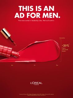 an ad for lorel cosmetics is shown with lipstick and mascara on the red background