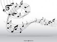 an abstract music background with musical notes