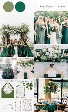 green and white wedding color scheme