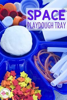 this space playdough tray is perfect for kids to use in their own space