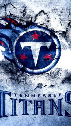 the tennessee titans logo is painted on a cracked wall