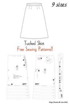 the sewing pattern for a skirt is shown with instructions to sew it and how to use