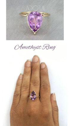 Astonishing Birthstone Ring, Pear Lilac Amethyst Ring, Solid 14k Gold Natural Amethyst Gemstone Engagement Ring, February Birthstone Ring. A remarkable, and bold rose gold, oval cut solitaire ring set with a natural Amethyst. Pear cut Amethyst ring, no one can ignore. If you are looking for something exceptional, this ring is for you! Pear-shaped Amethyst Ring As Gift, Pear-shaped Amethyst Ring For Anniversary, Pear-shaped Amethyst Ring For Gift, Pear-shaped Amethyst Ring Fine Jewelry, Pear-shaped Amethyst Jewelry With Accent Stones, Lilac Amethyst, February Birthstone Ring, Solitaire Ring Set, Gemstone Engagement Ring