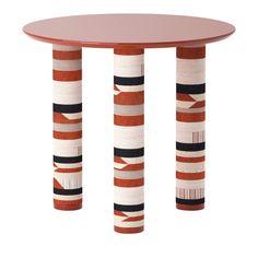 an orange and white table with three columns