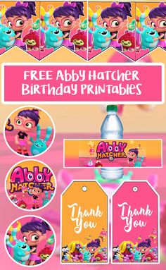 an image of a birthday party with tags and stickers on the front of it