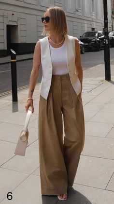 Waistcoat Outfit, 여름 스타일, Corporate Outfits, Ținută Casual, Brown Pants, Elegantes Outfit, Mein Style, Outfits Verano, Casual Chic Outfit